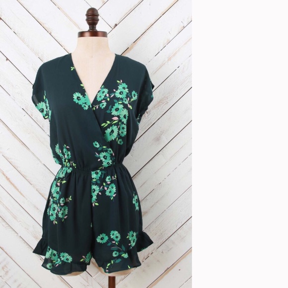 Altar'd State Pants - Altar’d State Green Floral Romper